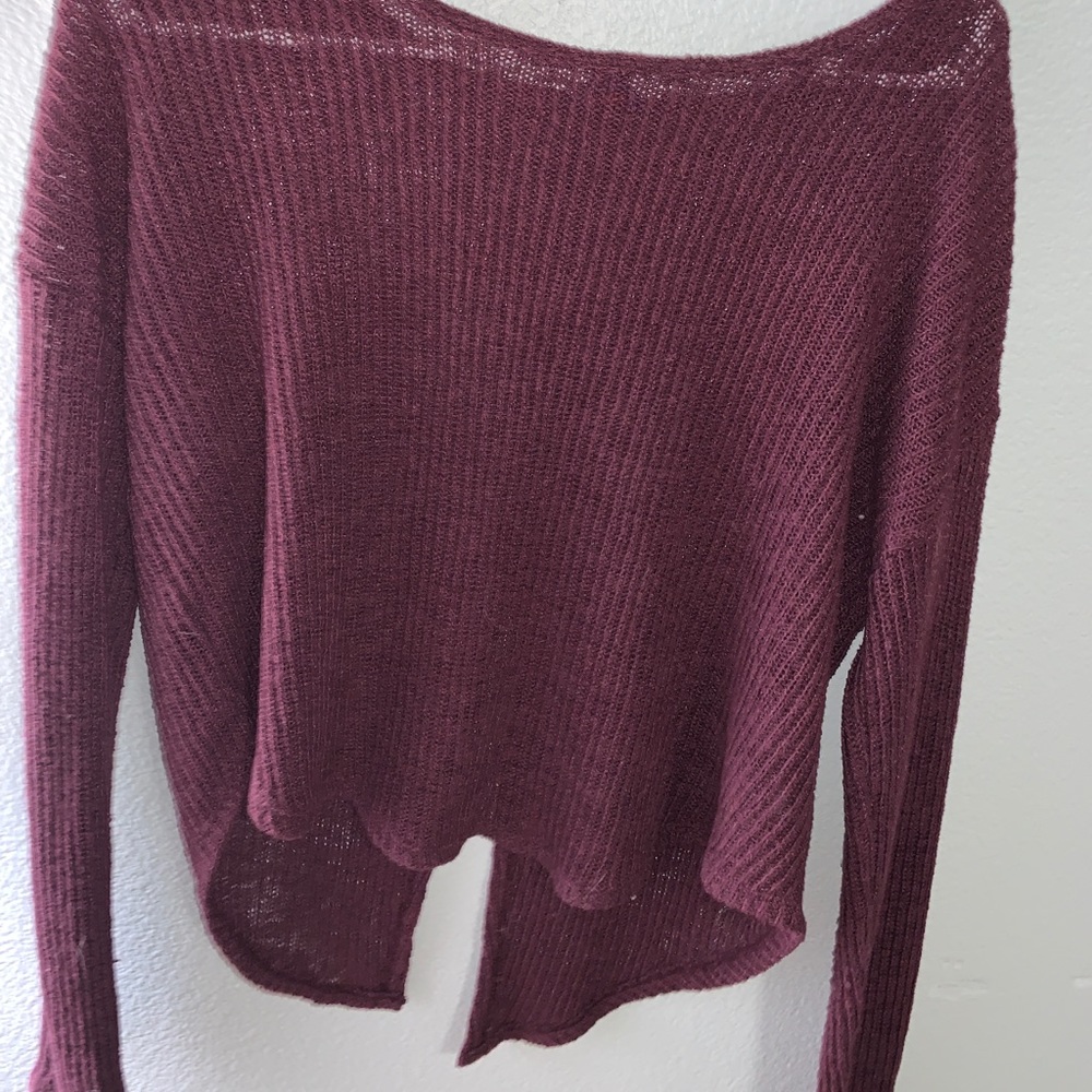 Aeropostale Maroon Open Back Sweater